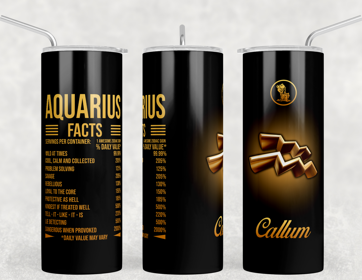 Zodiac Nutrition Fact Tumblers