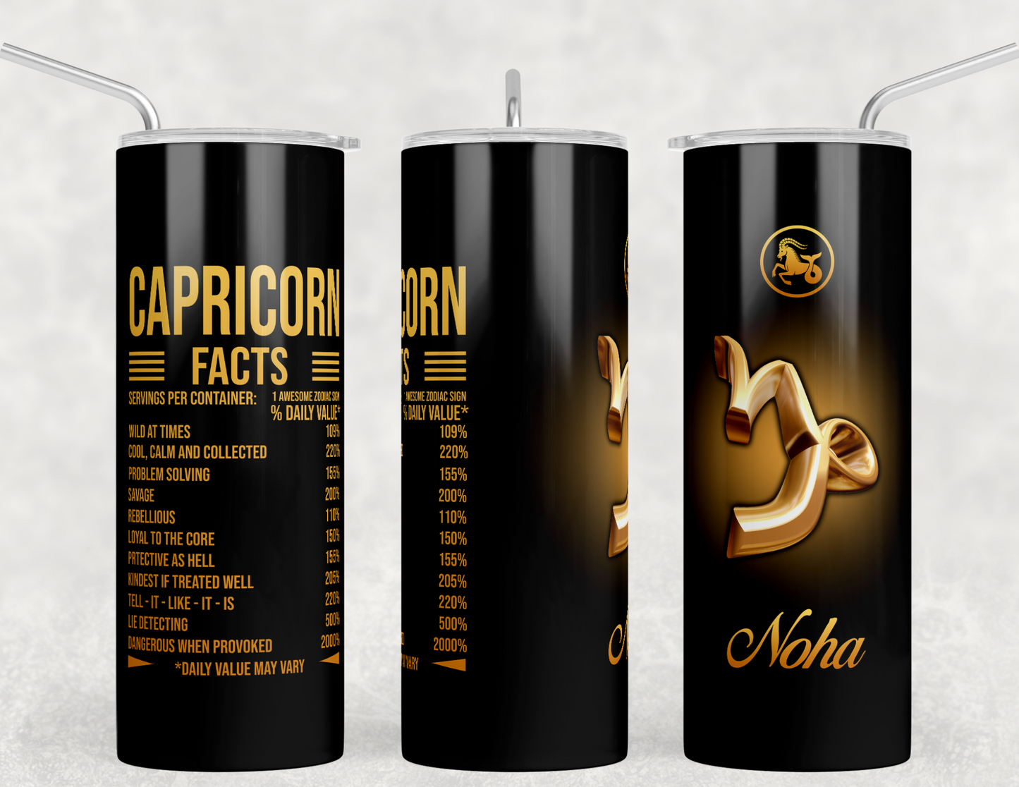 Zodiac Nutrition Fact Tumblers