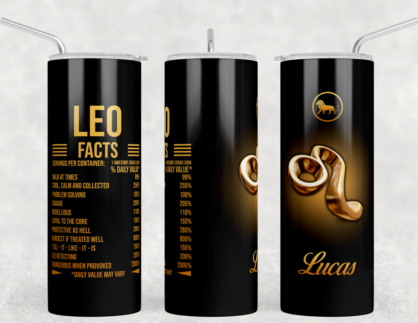 Zodiac Nutrition Fact Tumblers